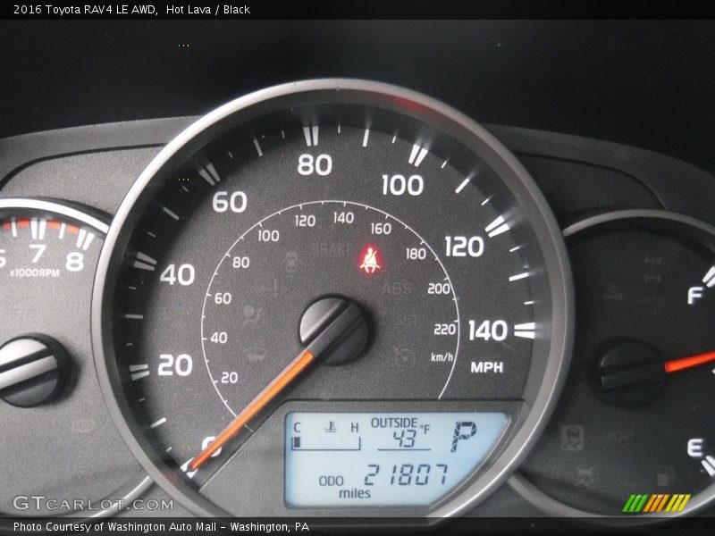 Hot Lava / Black 2016 Toyota RAV4 LE AWD