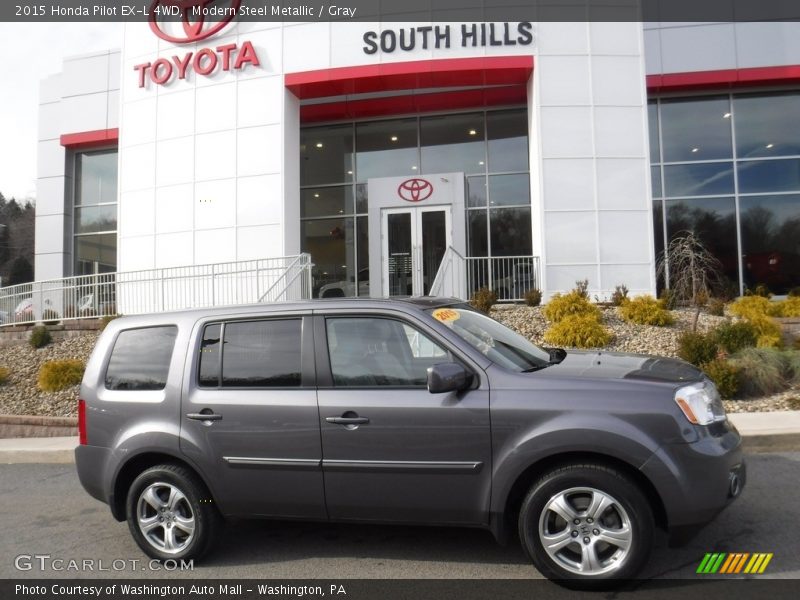 Modern Steel Metallic / Gray 2015 Honda Pilot EX-L 4WD