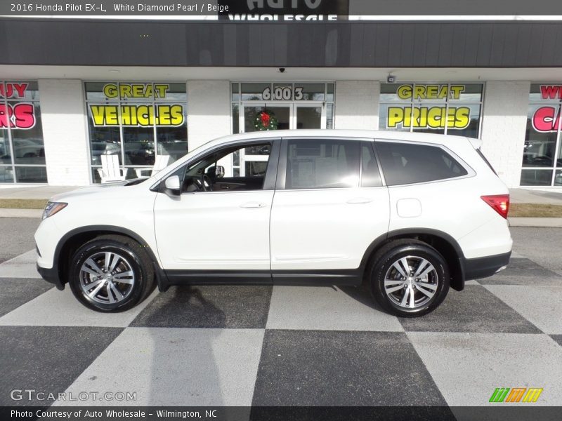White Diamond Pearl / Beige 2016 Honda Pilot EX-L