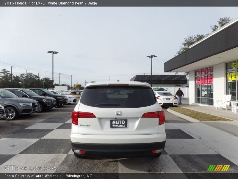 White Diamond Pearl / Beige 2016 Honda Pilot EX-L