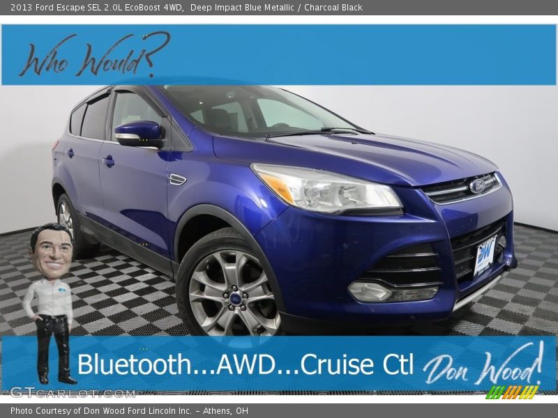 Deep Impact Blue Metallic / Charcoal Black 2013 Ford Escape SEL 2.0L EcoBoost 4WD