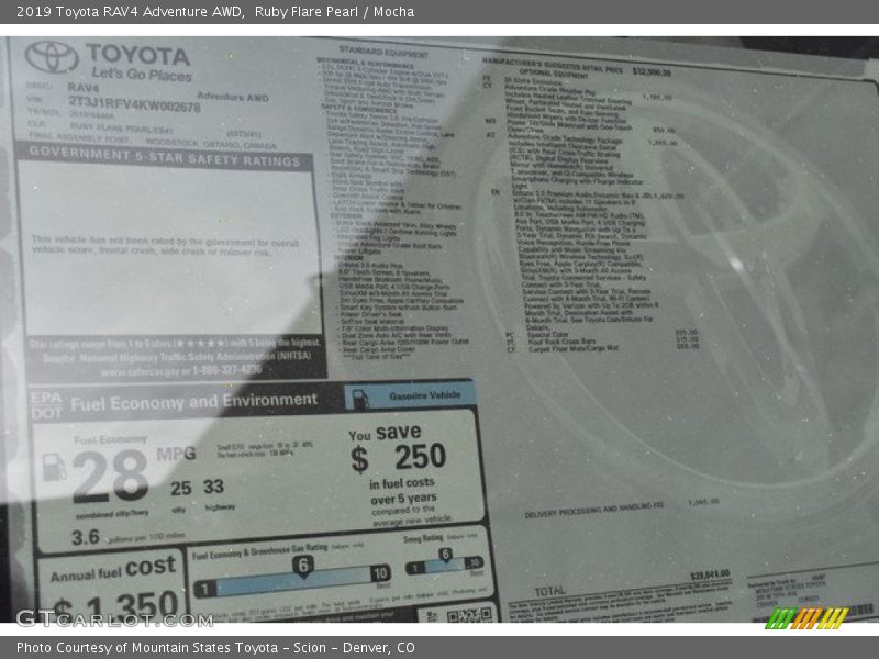 Ruby Flare Pearl / Mocha 2019 Toyota RAV4 Adventure AWD