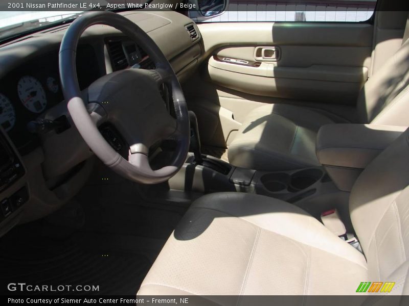 Aspen White Pearlglow / Beige 2001 Nissan Pathfinder LE 4x4