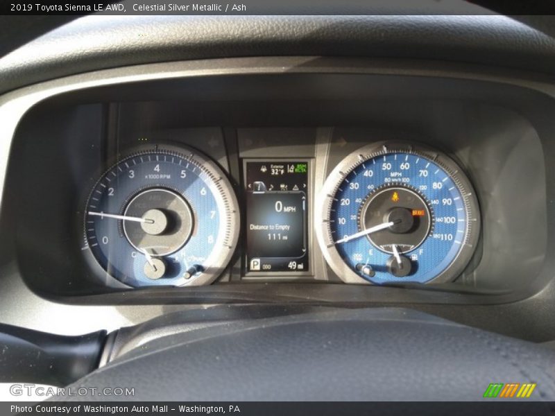 Celestial Silver Metallic / Ash 2019 Toyota Sienna LE AWD