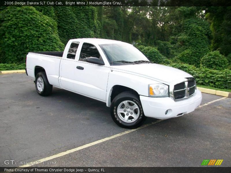 Bright White / Medium Slate Gray 2006 Dodge Dakota SLT Club Cab