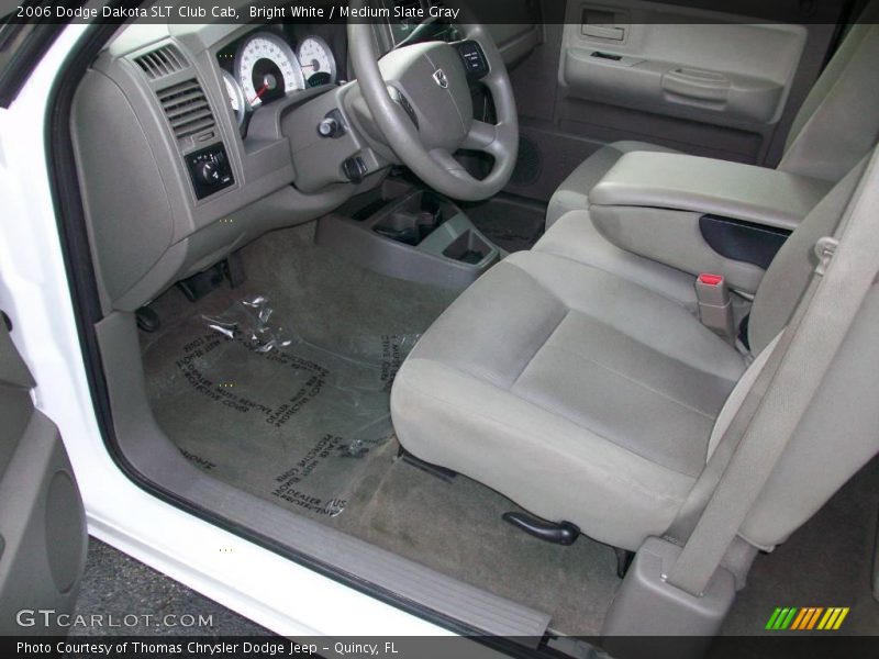 Bright White / Medium Slate Gray 2006 Dodge Dakota SLT Club Cab