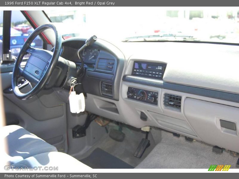 Bright Red / Opal Grey 1996 Ford F150 XLT Regular Cab 4x4