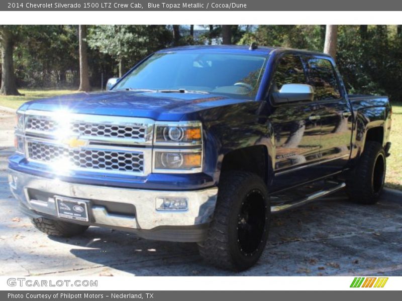 Blue Topaz Metallic / Cocoa/Dune 2014 Chevrolet Silverado 1500 LTZ Crew Cab