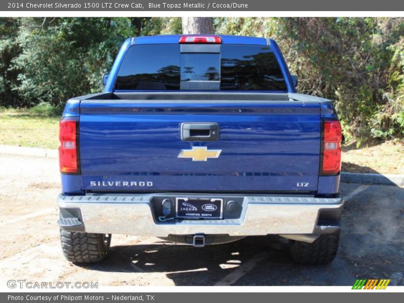 Blue Topaz Metallic / Cocoa/Dune 2014 Chevrolet Silverado 1500 LTZ Crew Cab
