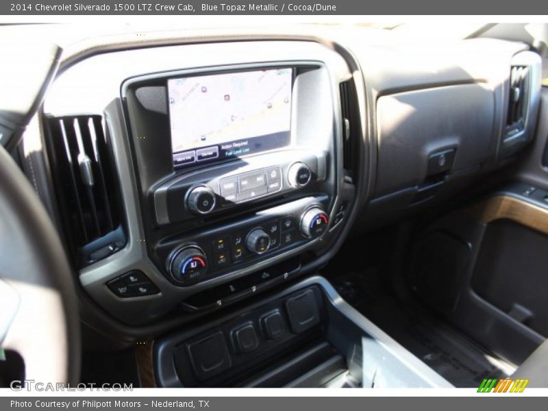 Blue Topaz Metallic / Cocoa/Dune 2014 Chevrolet Silverado 1500 LTZ Crew Cab