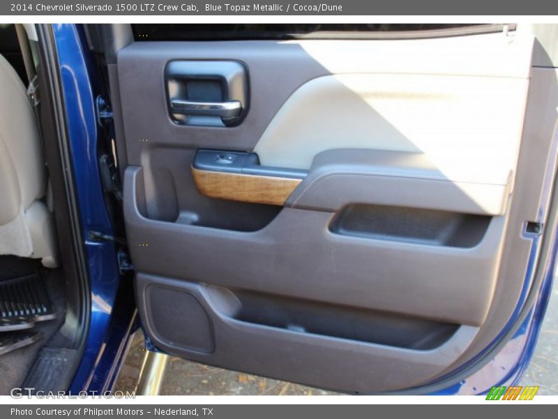 Blue Topaz Metallic / Cocoa/Dune 2014 Chevrolet Silverado 1500 LTZ Crew Cab