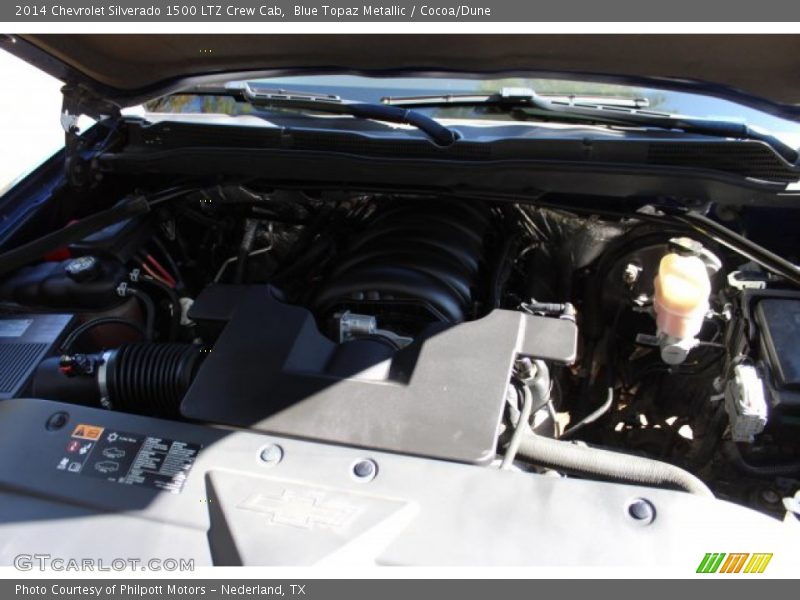 Blue Topaz Metallic / Cocoa/Dune 2014 Chevrolet Silverado 1500 LTZ Crew Cab