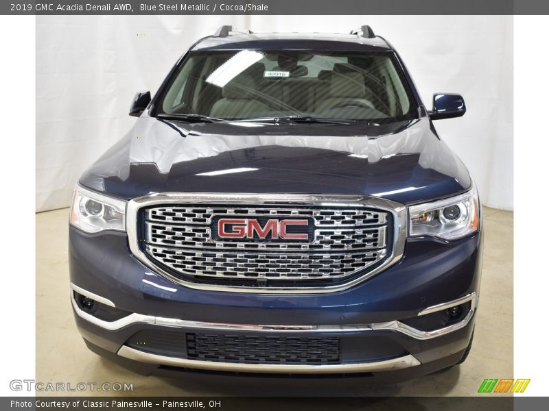 Blue Steel Metallic / Cocoa/Shale 2019 GMC Acadia Denali AWD