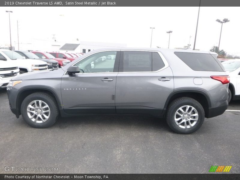 Satin Steel Metallic / Jet Black 2019 Chevrolet Traverse LS AWD