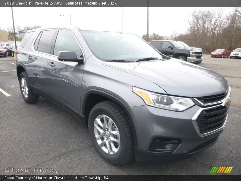 Satin Steel Metallic / Jet Black 2019 Chevrolet Traverse LS AWD