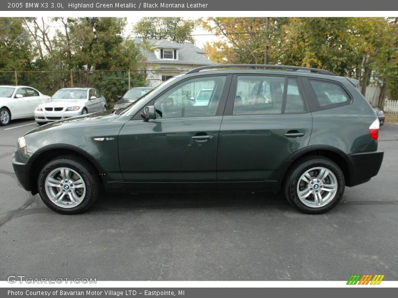Highland Green Metallic / Black Montana Leather 2005 BMW X3 3.0i