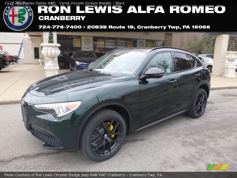 Verde Visconti (Green) Metallic / Black 2019 Alfa Romeo Stelvio AWD