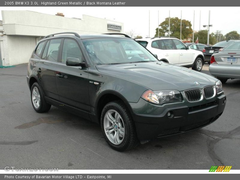 Highland Green Metallic / Black Montana Leather 2005 BMW X3 3.0i