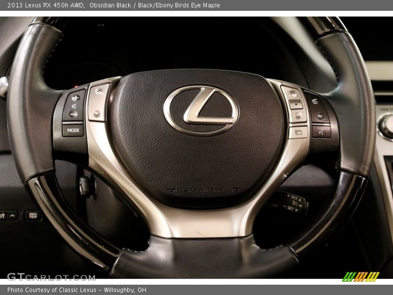Obsidian Black / Black/Ebony Birds Eye Maple 2013 Lexus RX 450h AWD