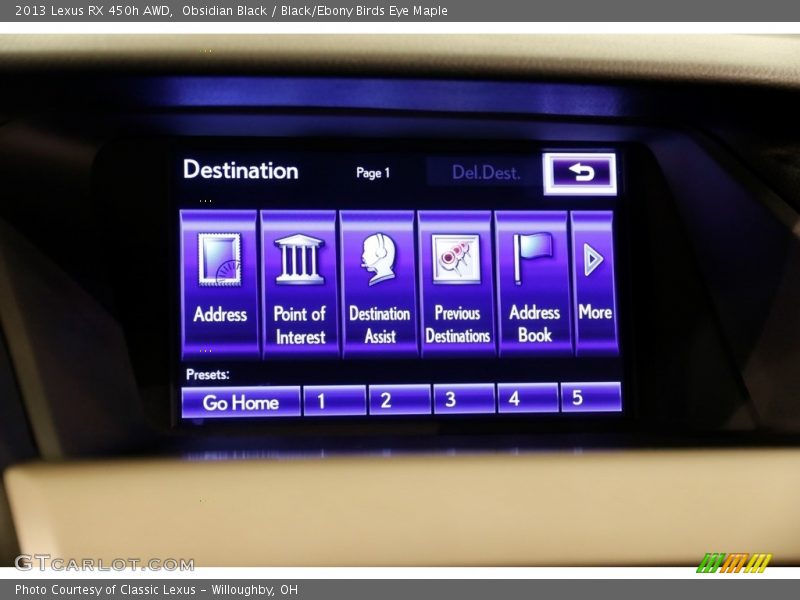 Obsidian Black / Black/Ebony Birds Eye Maple 2013 Lexus RX 450h AWD