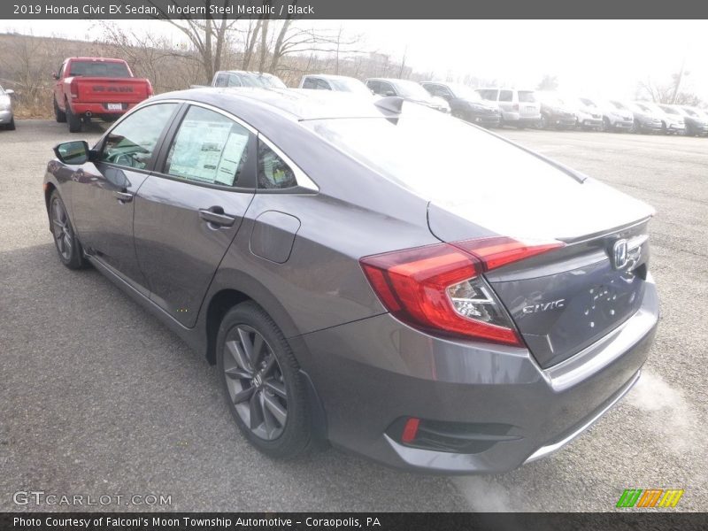 Modern Steel Metallic / Black 2019 Honda Civic EX Sedan