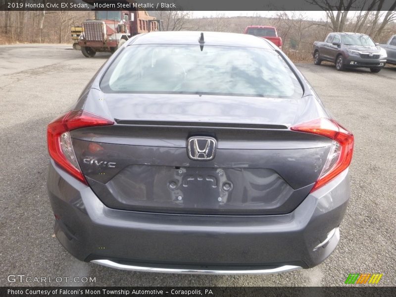 Modern Steel Metallic / Black 2019 Honda Civic EX Sedan