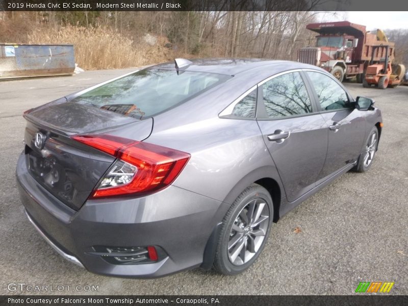 Modern Steel Metallic / Black 2019 Honda Civic EX Sedan
