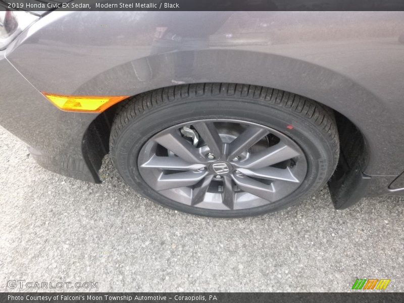Modern Steel Metallic / Black 2019 Honda Civic EX Sedan