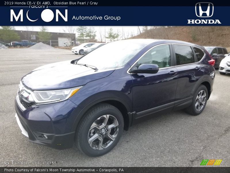 Obsidian Blue Pearl / Gray 2019 Honda CR-V EX AWD