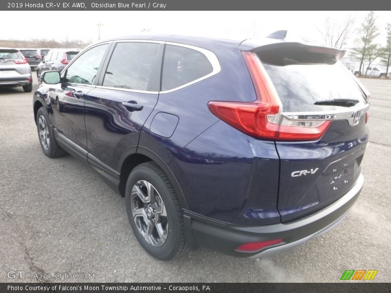 Obsidian Blue Pearl / Gray 2019 Honda CR-V EX AWD