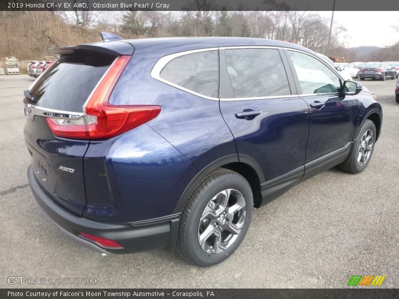 Obsidian Blue Pearl / Gray 2019 Honda CR-V EX AWD