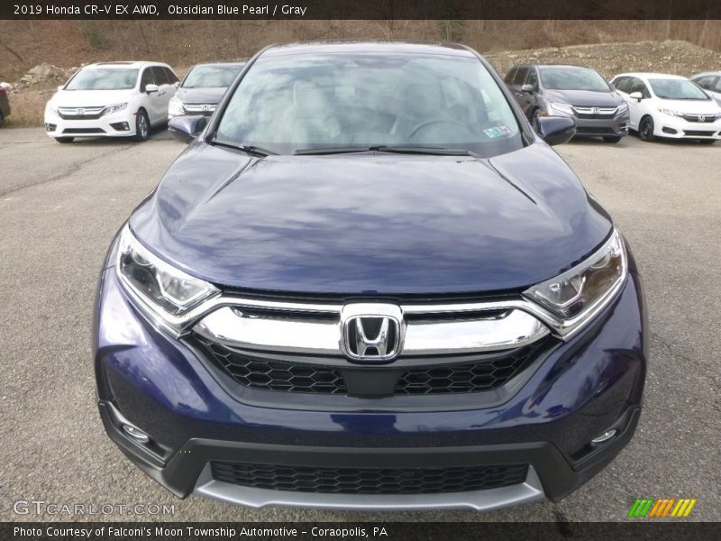 Obsidian Blue Pearl / Gray 2019 Honda CR-V EX AWD