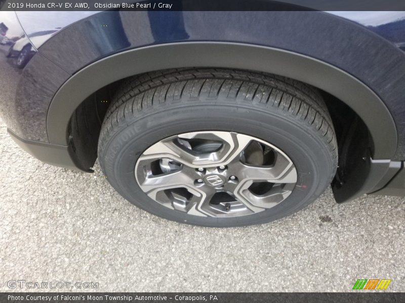 Obsidian Blue Pearl / Gray 2019 Honda CR-V EX AWD