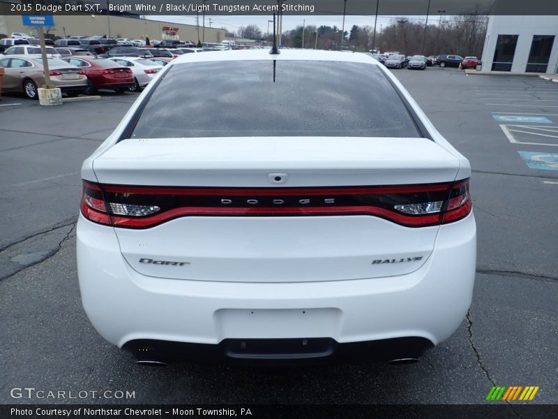 Bright White / Black/Light Tungsten Accent Stitching 2015 Dodge Dart SXT
