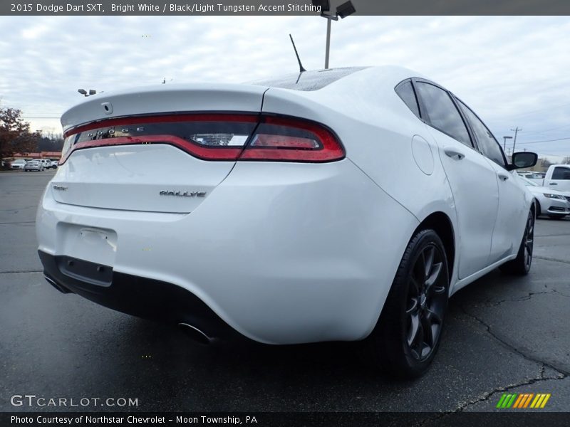 Bright White / Black/Light Tungsten Accent Stitching 2015 Dodge Dart SXT