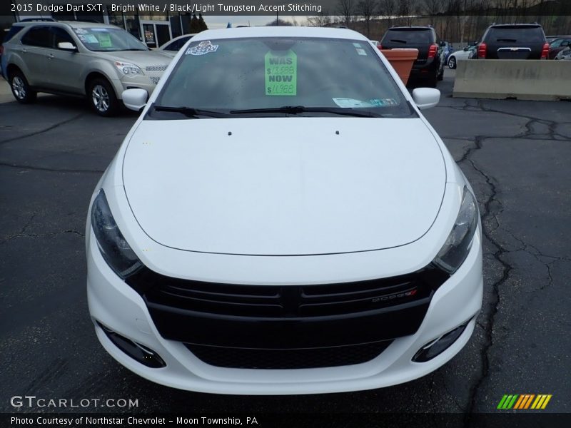 Bright White / Black/Light Tungsten Accent Stitching 2015 Dodge Dart SXT