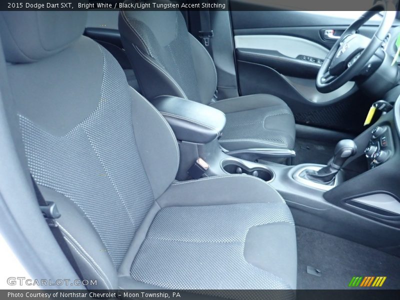 Bright White / Black/Light Tungsten Accent Stitching 2015 Dodge Dart SXT