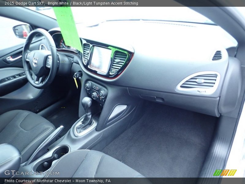 Bright White / Black/Light Tungsten Accent Stitching 2015 Dodge Dart SXT