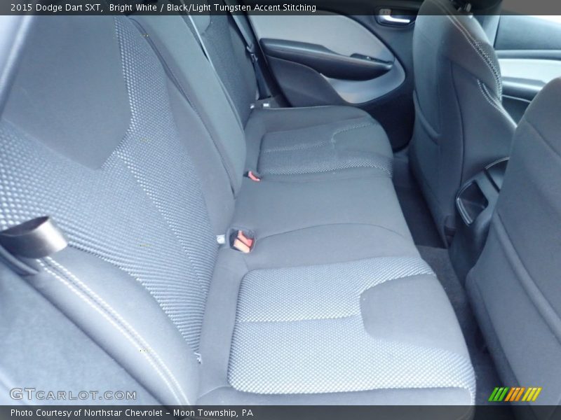 Bright White / Black/Light Tungsten Accent Stitching 2015 Dodge Dart SXT