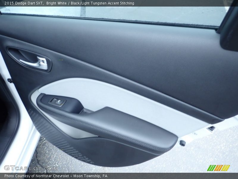 Bright White / Black/Light Tungsten Accent Stitching 2015 Dodge Dart SXT