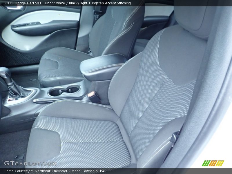 Bright White / Black/Light Tungsten Accent Stitching 2015 Dodge Dart SXT
