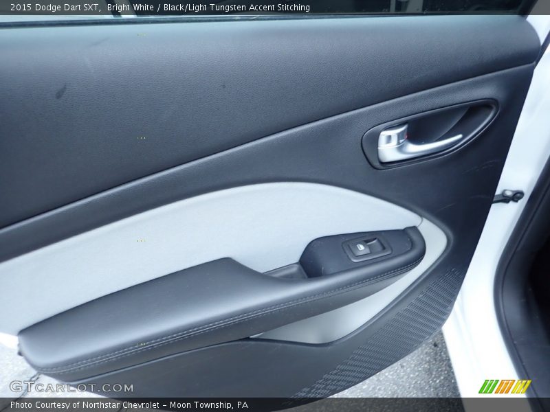 Bright White / Black/Light Tungsten Accent Stitching 2015 Dodge Dart SXT