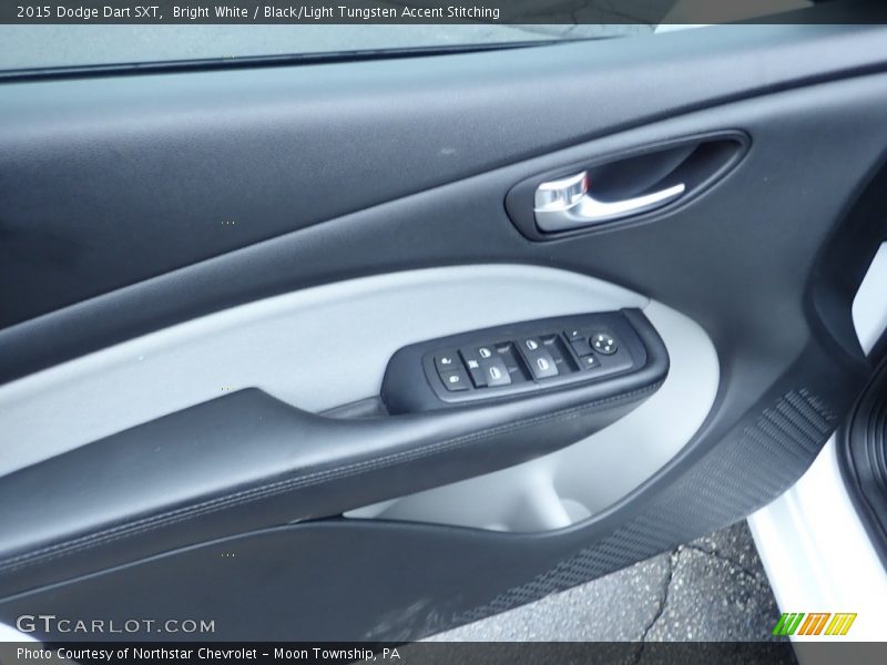 Bright White / Black/Light Tungsten Accent Stitching 2015 Dodge Dart SXT