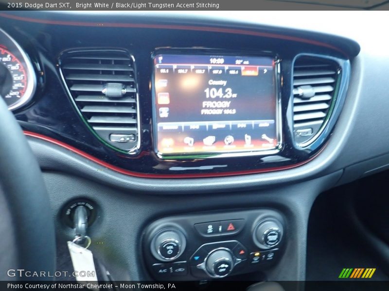 Bright White / Black/Light Tungsten Accent Stitching 2015 Dodge Dart SXT