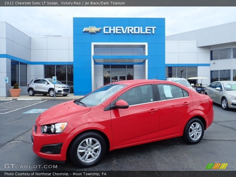 Victory Red / Jet Black/Dark Titanium 2012 Chevrolet Sonic LT Sedan