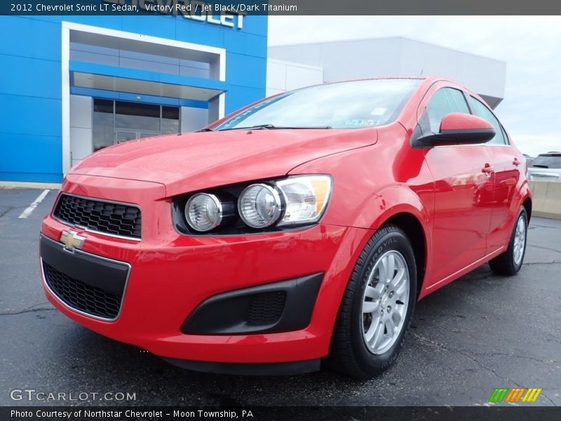 Victory Red / Jet Black/Dark Titanium 2012 Chevrolet Sonic LT Sedan