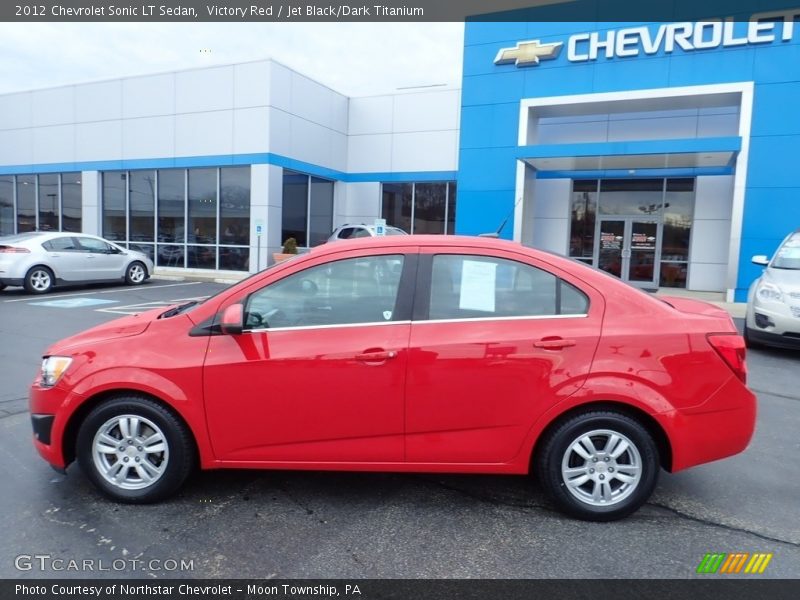 Victory Red / Jet Black/Dark Titanium 2012 Chevrolet Sonic LT Sedan