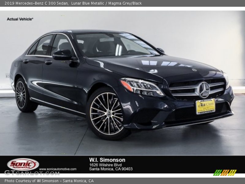 Lunar Blue Metallic / Magma Grey/Black 2019 Mercedes-Benz C 300 Sedan