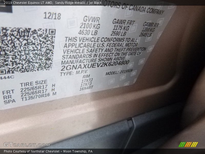 Sandy Ridge Metallic / Jet Black 2019 Chevrolet Equinox LT AWD