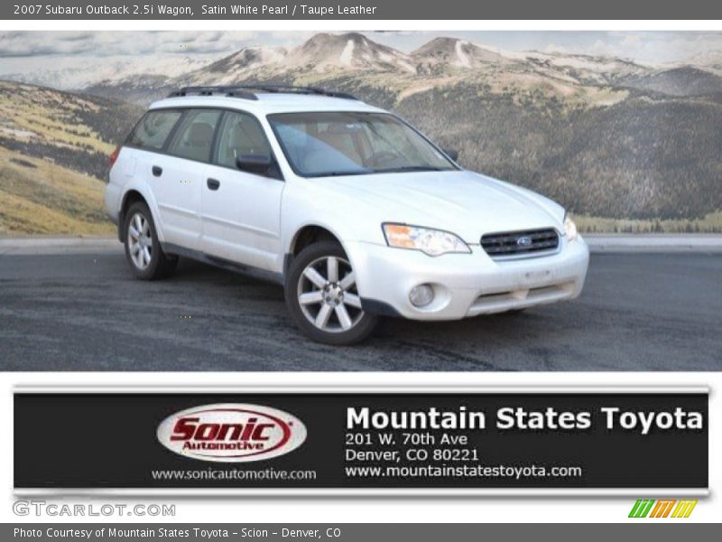 Satin White Pearl / Taupe Leather 2007 Subaru Outback 2.5i Wagon